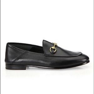 GUCCI BRIXTON Horsebit Women's Black Leather Loafers, 40.5 BARELY WORN